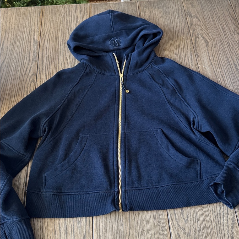 Lululemon Scuba Overzied Full Zip Hoodie in Navy/gold